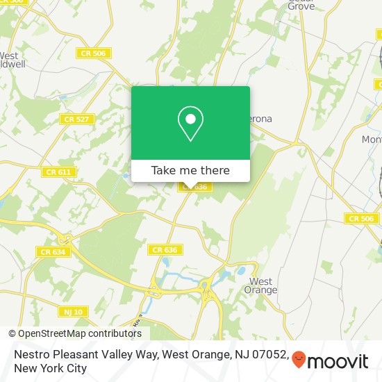 Mapa de Nestro Pleasant Valley Way, West Orange, NJ 07052