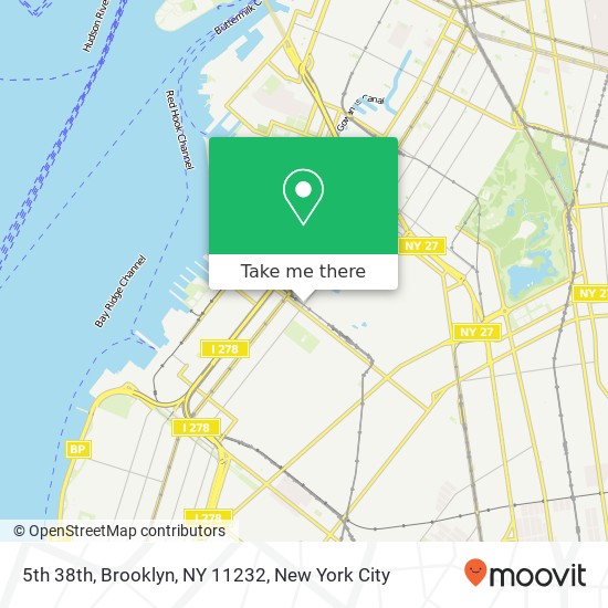 Mapa de 5th 38th, Brooklyn, NY 11232