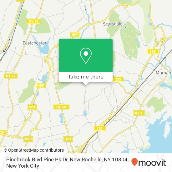 Mapa de Pinebrook Blvd Pine Pk Dr, New Rochelle, NY 10804