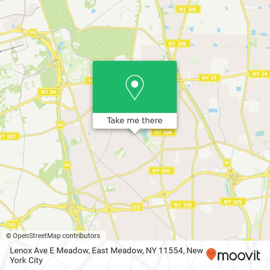 Mapa de Lenox Ave E Meadow, East Meadow, NY 11554