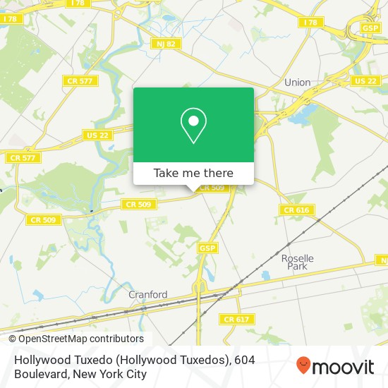 Mapa de Hollywood Tuxedo (Hollywood Tuxedos), 604 Boulevard