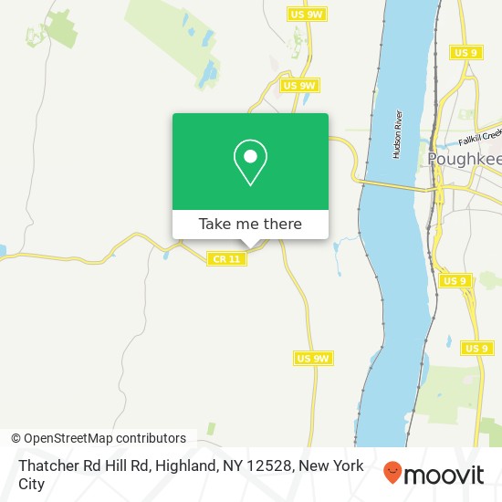 Mapa de Thatcher Rd Hill Rd, Highland, NY 12528