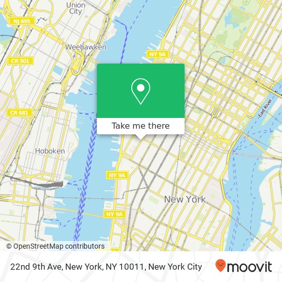 Mapa de 22nd 9th Ave, New York, NY 10011