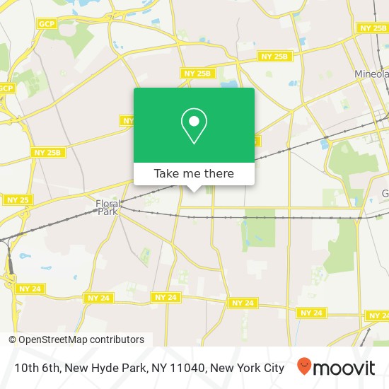 Mapa de 10th 6th, New Hyde Park, NY 11040