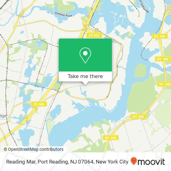 Mapa de Reading Mar, Port Reading, NJ 07064