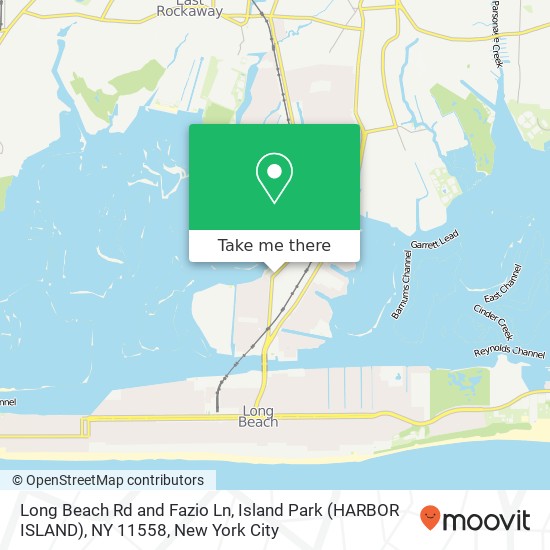 Mapa de Long Beach Rd and Fazio Ln, Island Park (HARBOR ISLAND), NY 11558