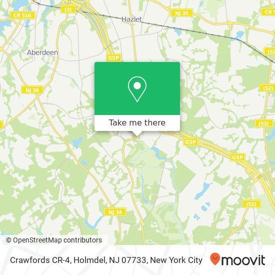 Mapa de Crawfords CR-4, Holmdel, NJ 07733