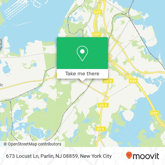 Mapa de 673 Locust Ln, Parlin, NJ 08859