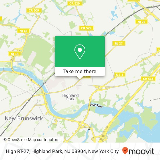 Mapa de High RT-27, Highland Park, NJ 08904