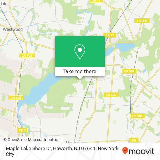 Maple Lake Shore Dr, Haworth, NJ 07641 map