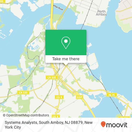 Mapa de Systems Analysts, South Amboy, NJ 08879