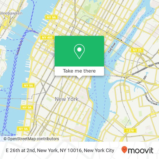 E 26th at 2nd, New York, NY 10016 map