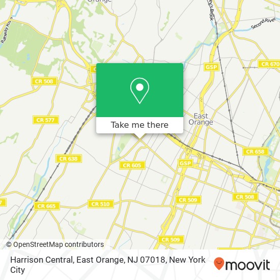 Mapa de Harrison Central, East Orange, NJ 07018