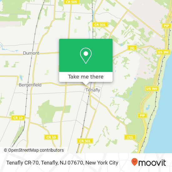 Mapa de Tenafly CR-70, Tenafly, NJ 07670