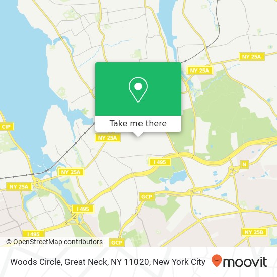 Mapa de Woods Circle, Great Neck, NY 11020