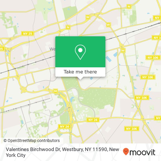 Mapa de Valentines Birchwood Dr, Westbury, NY 11590