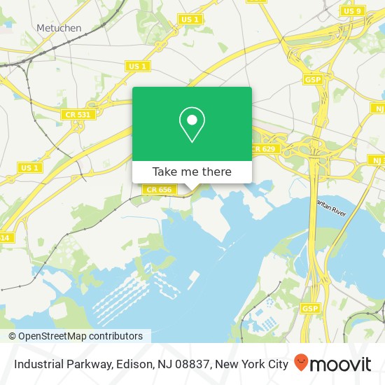 Mapa de Industrial Parkway, Edison, NJ 08837