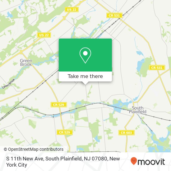 Mapa de S 11th New Ave, South Plainfield, NJ 07080