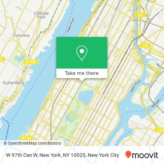 W 97th Cen W, New York, NY 10025 map