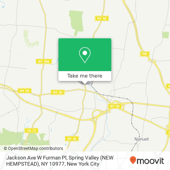 Mapa de Jackson Ave W Furman Pl, Spring Valley (NEW HEMPSTEAD), NY 10977