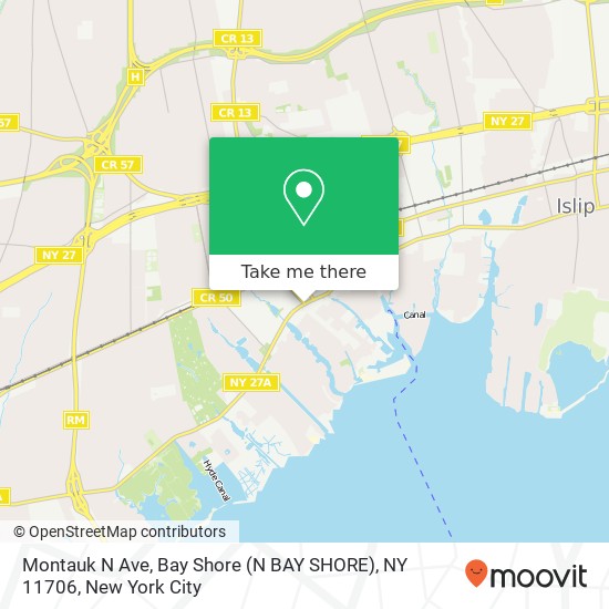 Montauk N Ave, Bay Shore (N BAY SHORE), NY 11706 map