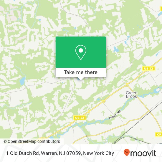 Mapa de 1 Old Dutch Rd, Warren, NJ 07059