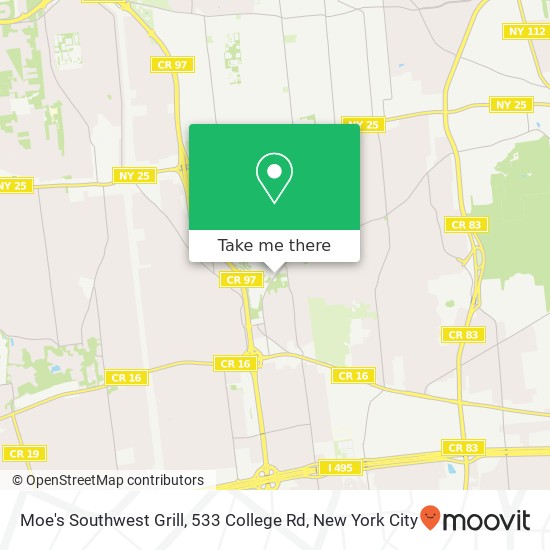 Mapa de Moe's Southwest Grill, 533 College Rd