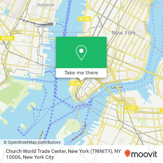 Church World Trade Center, New York (TRINITY), NY 10006 map