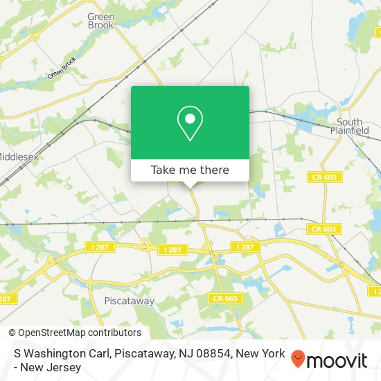 Mapa de S Washington Carl, Piscataway, NJ 08854