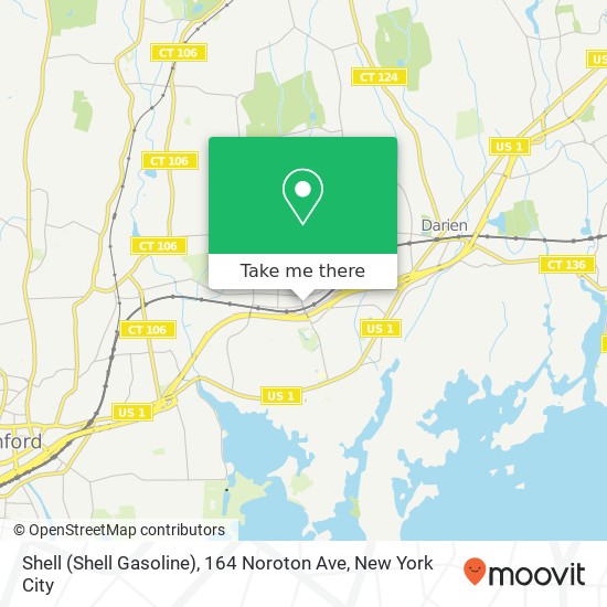 Mapa de Shell (Shell Gasoline), 164 Noroton Ave