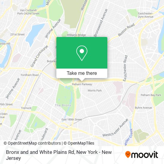 Bronx and and White Plains Rd map
