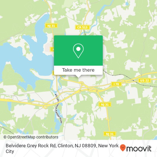 Mapa de Belvidere Grey Rock Rd, Clinton, NJ 08809