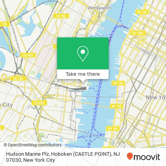 Mapa de Hudson Marine Plz, Hoboken (CASTLE POINT), NJ 07030