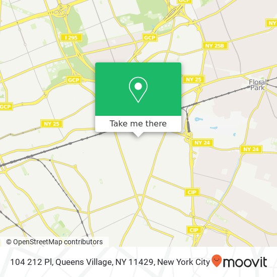 Mapa de 104 212 Pl, Queens Village, NY 11429