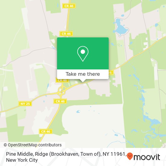 Mapa de Pine Middle, Ridge (Brookhaven, Town of), NY 11961