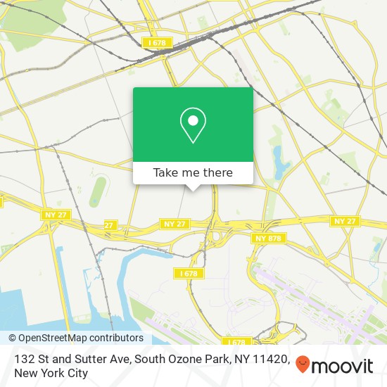 Mapa de 132 St and Sutter Ave, South Ozone Park, NY 11420