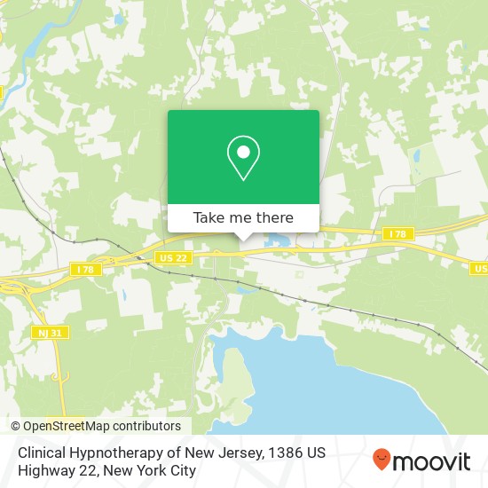 Mapa de Clinical Hypnotherapy of New Jersey, 1386 US Highway 22