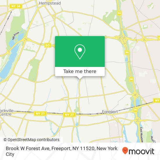 Mapa de Brook W Forest Ave, Freeport, NY 11520