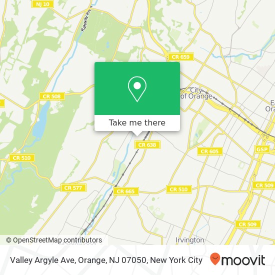 Mapa de Valley Argyle Ave, Orange, NJ 07050