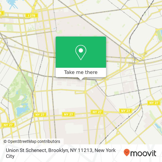 Mapa de Union St Schenect, Brooklyn, NY 11213