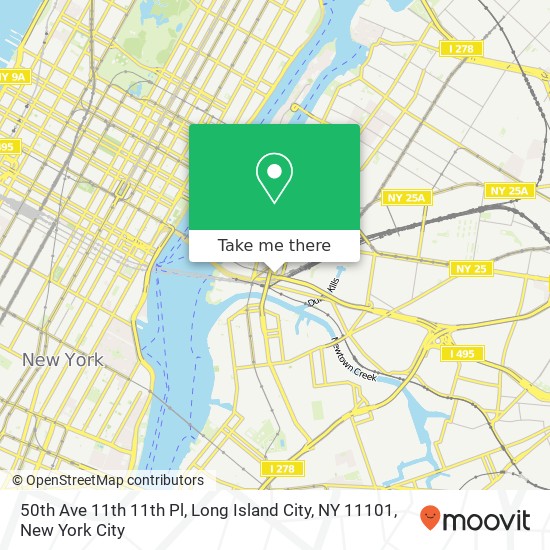 Mapa de 50th Ave 11th 11th Pl, Long Island City, NY 11101