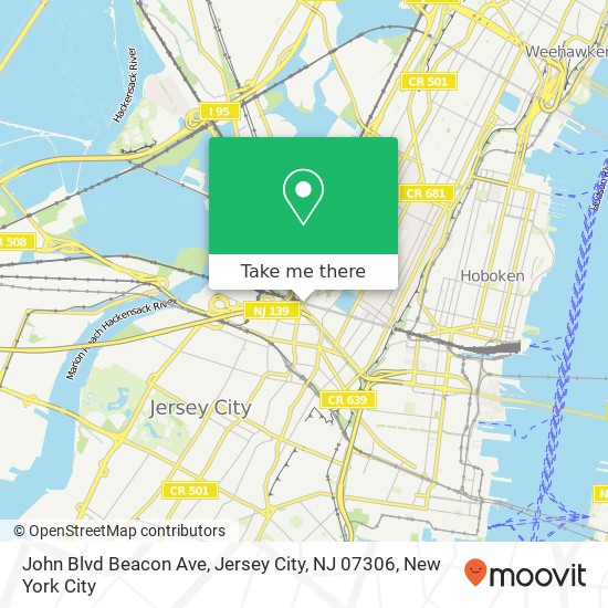 John Blvd Beacon Ave, Jersey City, NJ 07306 map