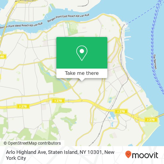 Mapa de Arlo Highland Ave, Staten Island, NY 10301