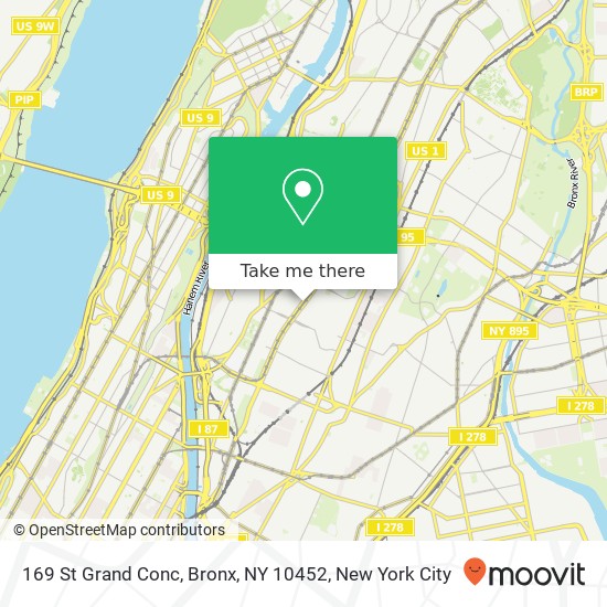 Mapa de 169 St Grand Conc, Bronx, NY 10452