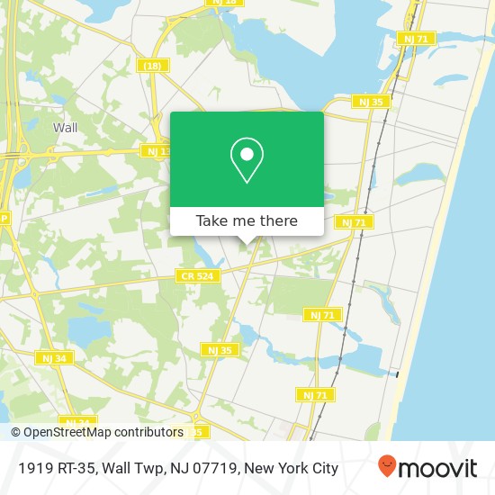 Mapa de 1919 RT-35, Wall Twp, NJ 07719