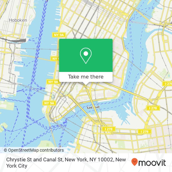 Mapa de Chrystie St and Canal St, New York, NY 10002