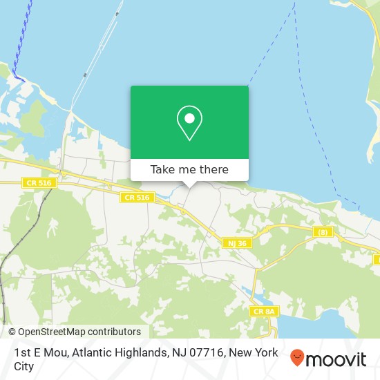 Mapa de 1st E Mou, Atlantic Highlands, NJ 07716