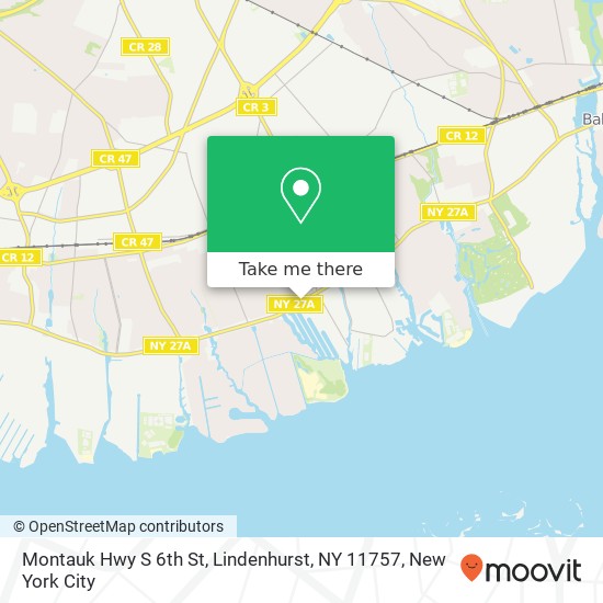 Montauk Hwy S 6th St, Lindenhurst, NY 11757 map