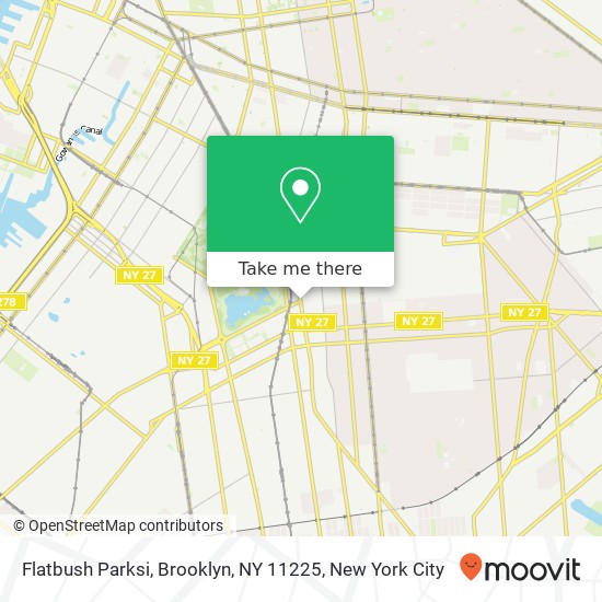 Mapa de Flatbush Parksi, Brooklyn, NY 11225