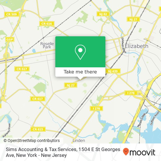 Mapa de Sims Accounting & Tax Services, 1504 E St Georges Ave